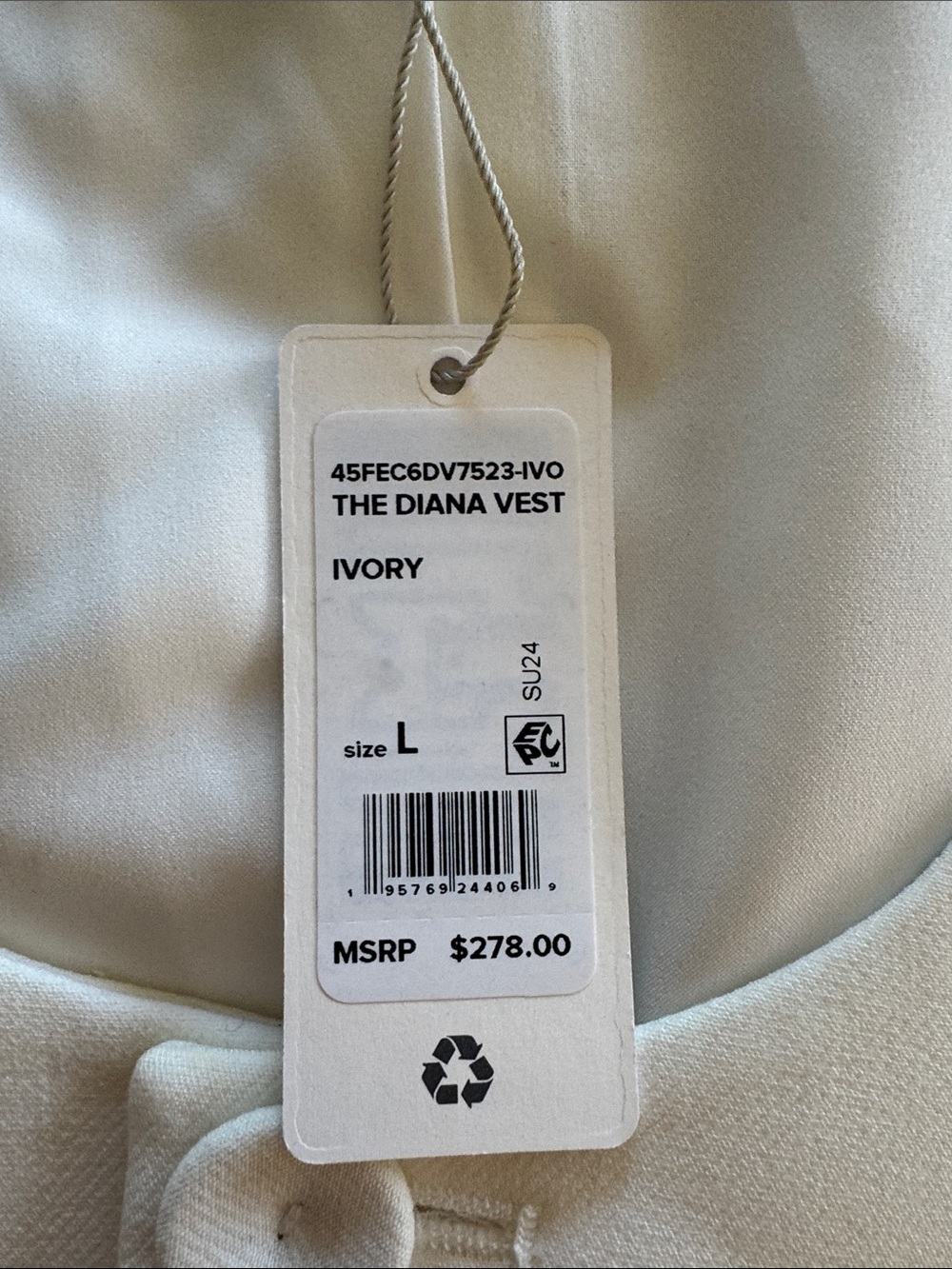 Favorite Daughter Cream Button-Front Dress Vest - Picture 4 of 5